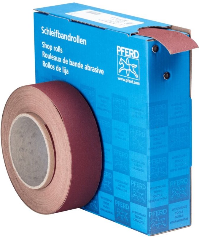 Thumbnail - PFERD TOOLS Korund Schleifbandrolle Gewebe SBR Breite 38 mmxLänge 25m A220 für universelle Anwendung