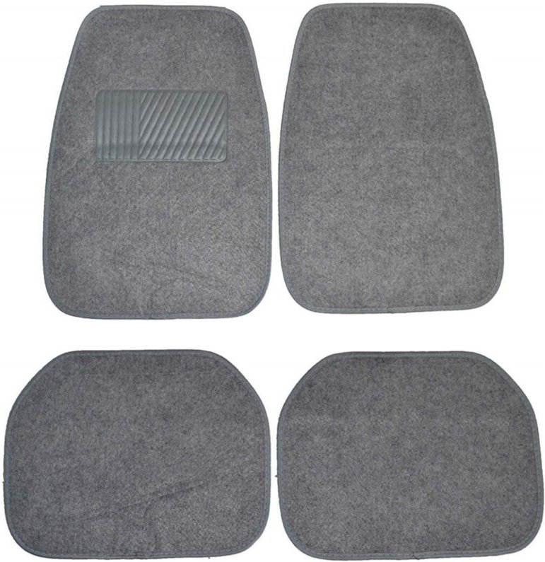 Trade Shop Traesio - Trade Shop - 4er Set Autofußmatten Grau Teppichmatte rutschfest Stoff -