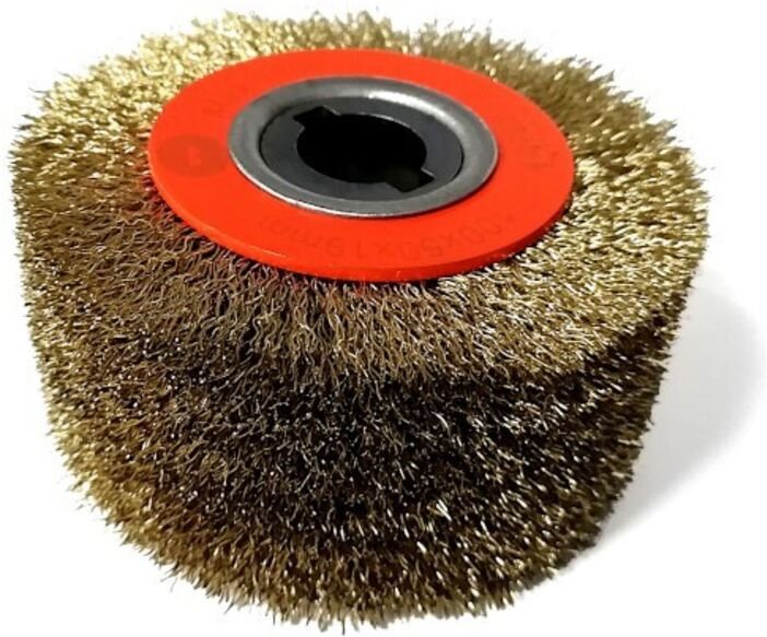 Drahtbürste zur Holzalterung 100x48x19mm aus gewelltem Messingdraht