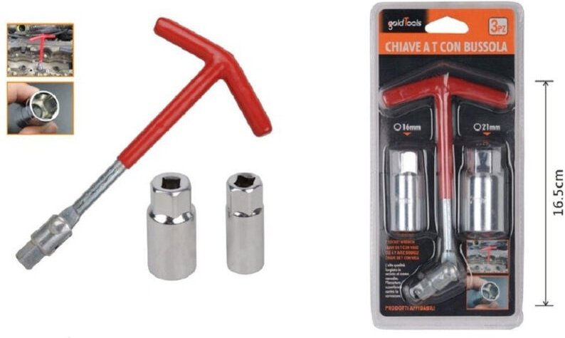 Trade Shop Traesio - Trade Shop - set 3 pz keys mit snowled doppy candele 16 – 21 mm 91636 -