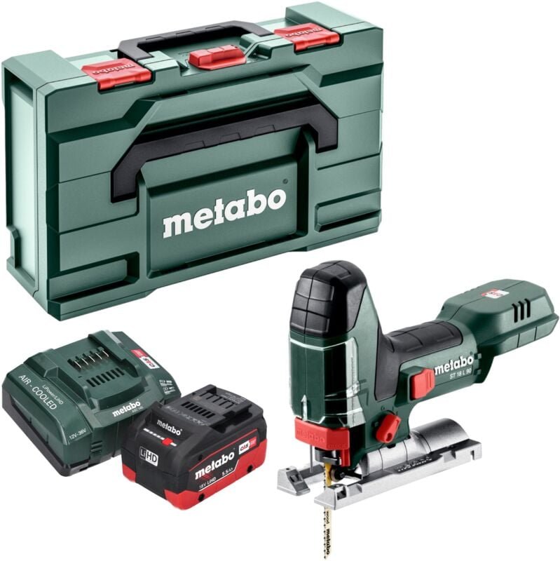 Metabo ST 18 L 90 Akku Stichsäge 18 V 90 mm + 1x LiHD Akku 5,5 Ah + Ladegerät + Metabox