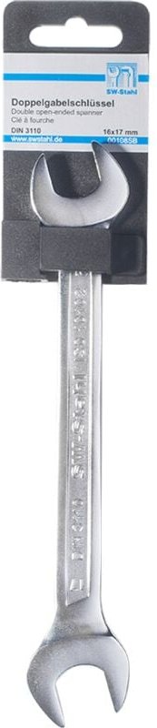 Sw Stahl - Doppelgabelschlüssel 00109SB sw 17 mm 19 mm Premium Chrom-Vanadium 17x19 mm