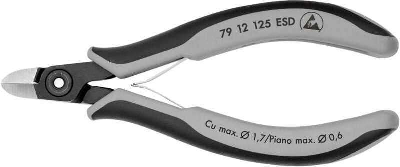 Knipex - Präzisions-Elektronik-Seitenschneider L.125mm Facette ja,sehr kl.pol.ESD