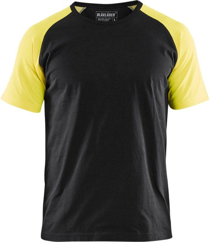 Arbeits-T-Shirt mit Neon-Details 3515 - Schwarz/Neongelb XS