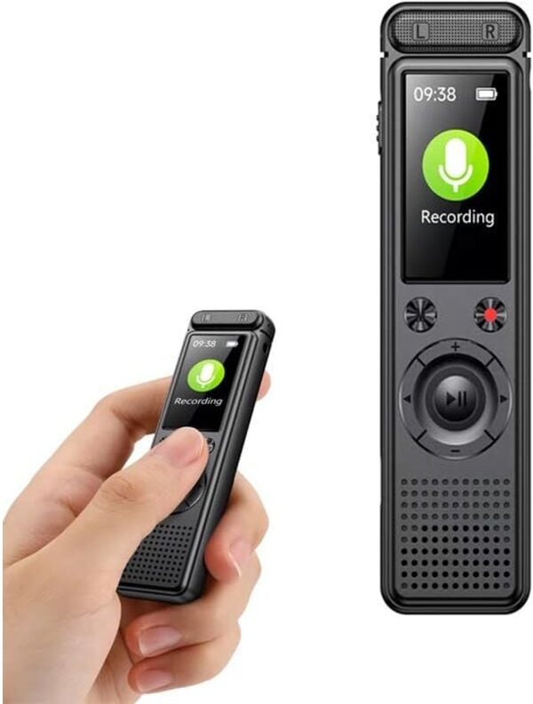 Diktiergerät, 64 GB Speicher, Passwort-Entsperrung, mit MP3-Player, USB-Diktiergerät, für Meetings und Interviews, Dikti...