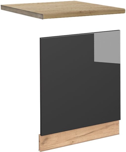 Vicco - Frontblende Fame-Line, Anthrazit Hochglanz, 60 cm , ap Eiche