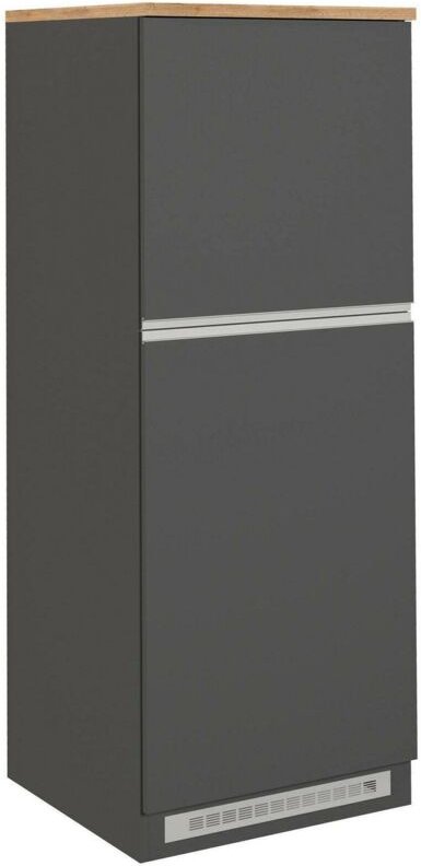 Thumbnail - Küchen-Vorratsschrank Plinio, Mehrzweckschrank, 2-türiger Kühlschrankschrank, 100 % Made in Italy, 60 x 60 x 165 cm, Ant...