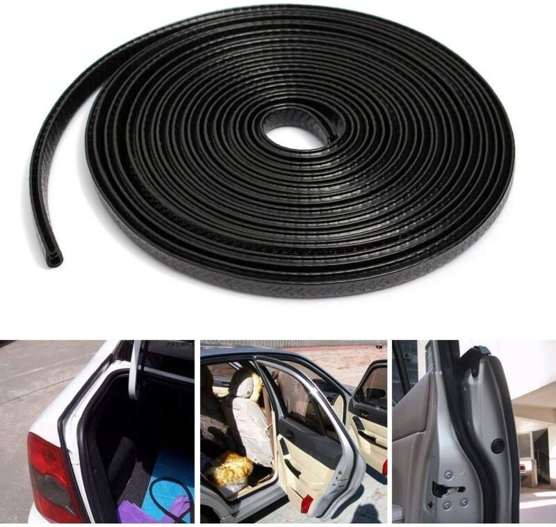 Tonchean - U-förmiger Kantenschutzstreifen aus Gummi für Autokanten, Dicke 1 mm bis 2,5 mm (schwarz)
