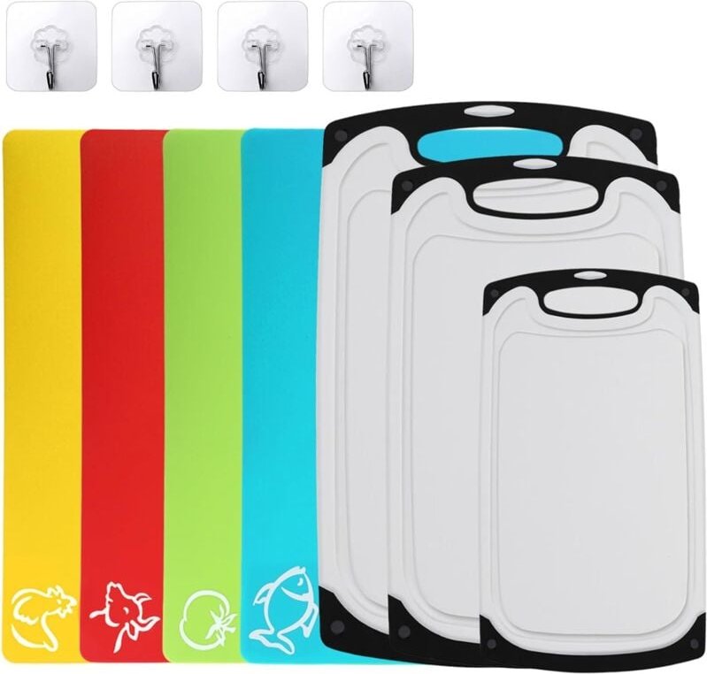 Antibakterielle Schneidebretter mit Haken, 11er-Set