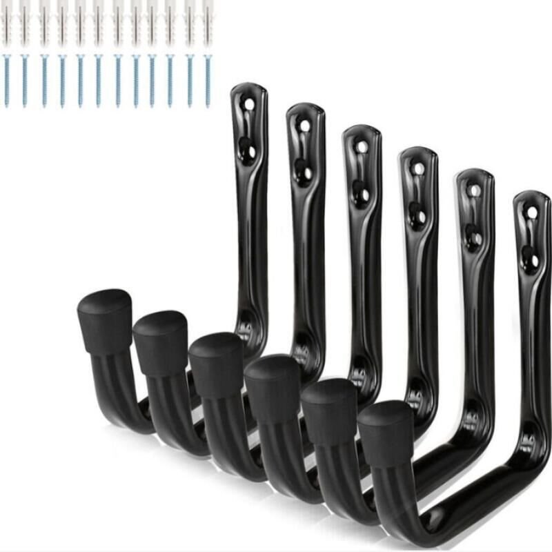 Linghhang - 6er-Pack robuste J-Haken zur Aufbewahrung in der Garage, Wandhalterungen aus Stahl