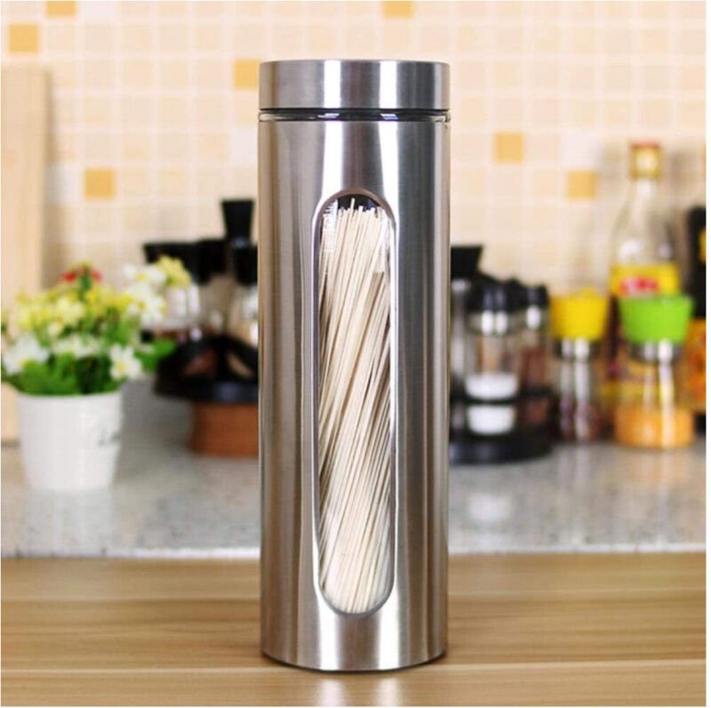 Trade Shop Traesio - Trade Shop - lebensmittelbehälter aus stahl für tee, gewürze, kaffee, kekse, zucker, 30,5 cm -