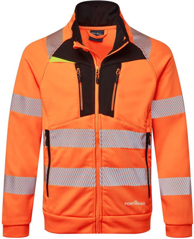 Kapuzensweatshirt mit Reißverschluss Hochsichtbarkeit DX4 Orange/Schwarz L