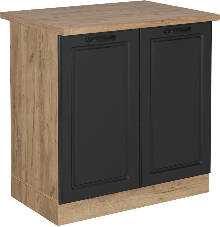 Vicco - Spülenunterschrank R-Line, Anthrazit Landhaus, 80 cm , ap Eiche