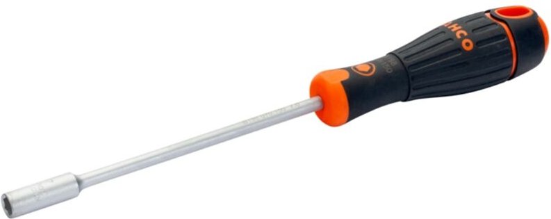 BahcoFIT Steckschlüssel für Sechskantschrauben mit schlanker Bohrung mit Gummigriff für Sechskantschrauben 6 mm x 150 mm
