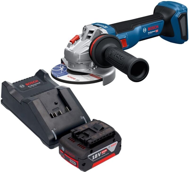 Bosch GWS 18V-11 Professional Akku Winkelschleifer 18 V 125 mm + 1x Akku 5,0 Ah + Ladegerät