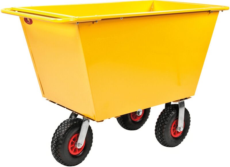 Kongamek Abfallwagen 1390x740x920mm Luftbereifung mit 3 Rädern und 400l Volumen