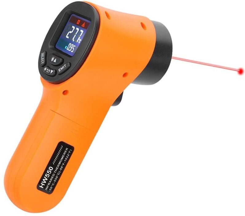 Infrarot-Thermometer, berührungsloses Laser-Infrarot-Thermometer für industrielle -50 °c bis 550 °c, LCD-Display mit Hin...