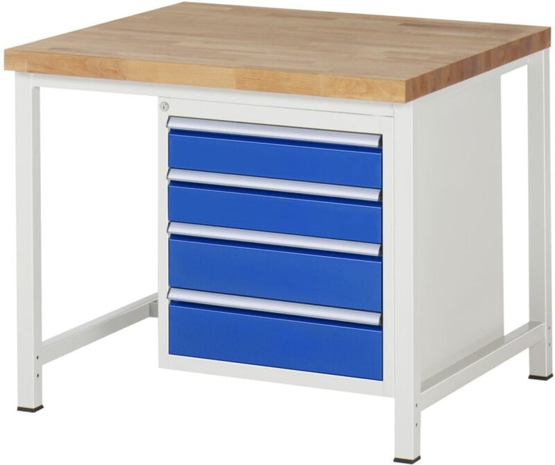 Werkbank höhenverstellbar 8162A1, B1000xT900xH840-1040mm, 4x Schublade-TA - RAU