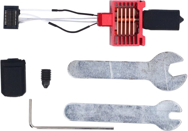 Hotend für TZ3.0 P1-Serie 3D-Drucker-Extruder, Upgrade-Hot-End mit Düse aus gehärtetem Stahl, Silikonhülle, 24 v