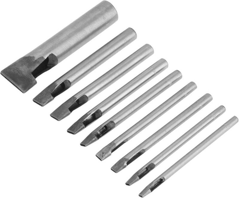 Thumbnail - 2 mm 9-teiliges Leder-Lochstanzer, runder Stahl, Bastelschneider, Werkzeug-Set für Gürtel, Uhrenarmbänder, Schuhe, Stoff...