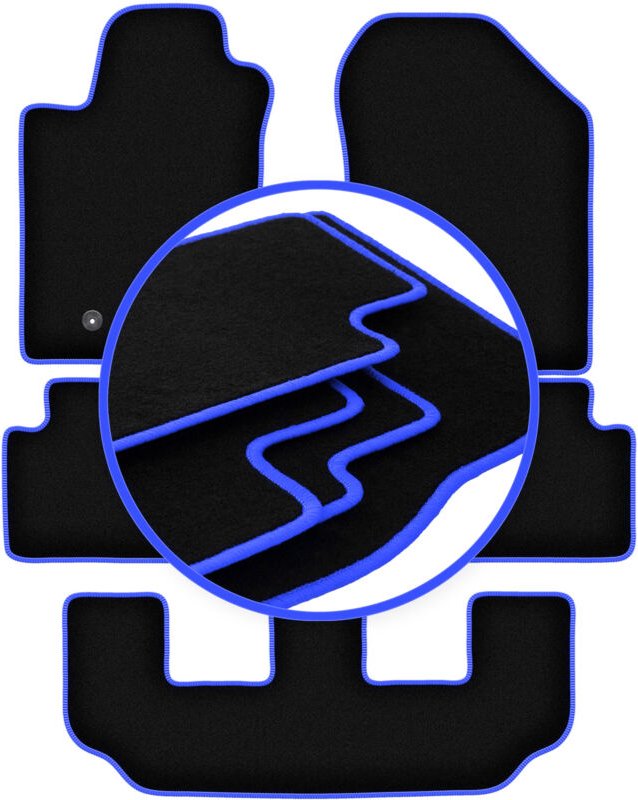 CARLUX-BLUE Auto-Fußmatten für: Toyota Corolla Verso II 7-Sitzer (2004-2009)