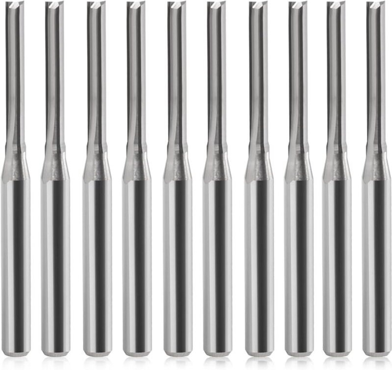 3,175 x 2 x 15 mm Zwei gerade Nuten Schaftfräser Holz CNC Fräser Packung mit 10