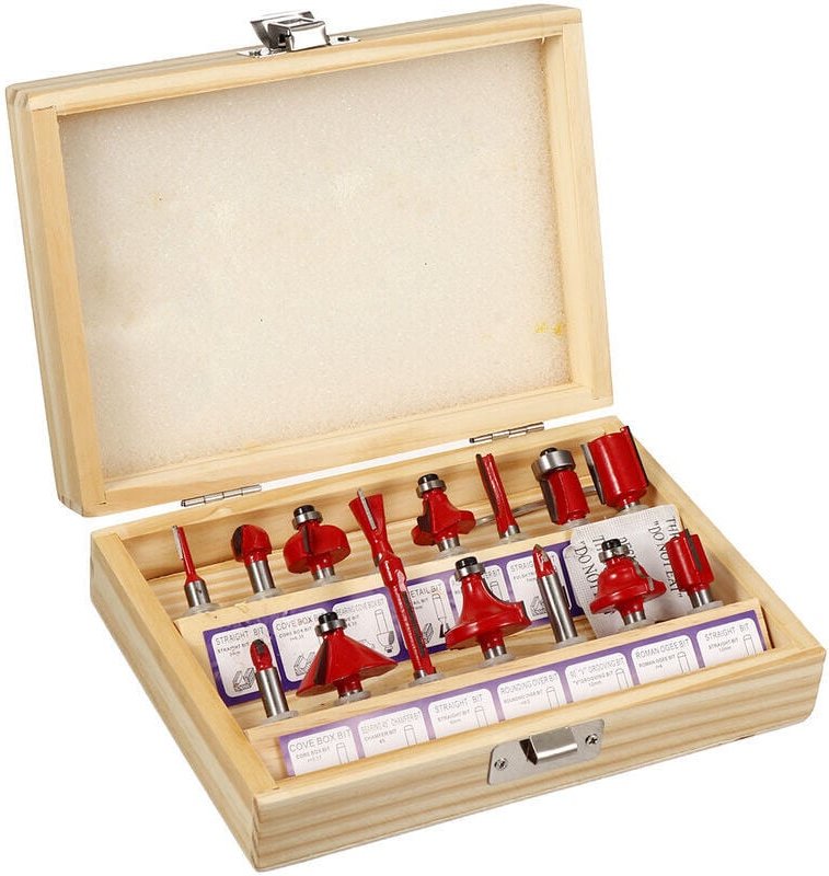 15Pcs Holz Cutter Set 1/4 Zoll Schaft Profil Cutter Grooving Router Bit Holzbearbeitung Cutter