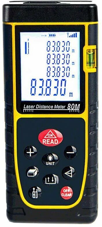 40m Laser-Entfernungsmesser Hochpräzises Hand-Laser-Entfernungsmessgerät Infrarot-Messgerät, Gelb