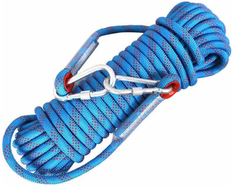 Kletterseil 8 mm 10 m mit 2 Karabinern, Kletterseil, Bergsteigen, Rettungsseil, Feuerleiter, Klaue, Beschneiden, Camping...