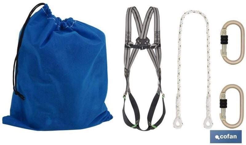 Cofan - Gurtset 2 Punkte + Seil + 2 Karabiner