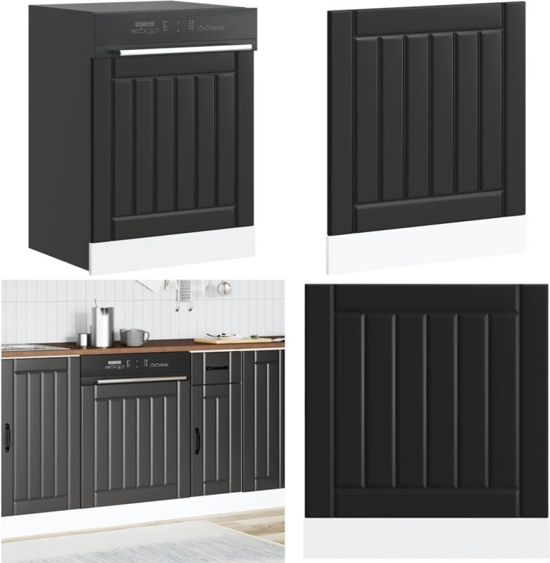 Geschirrspülerblende Lucca Schwarz Holzwerkstoff - Vidaxl