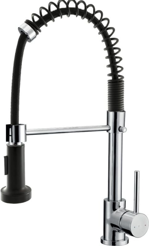 Essebagno Plimo Schwarz verchromte Spültischarmatur mit Duscharmatur