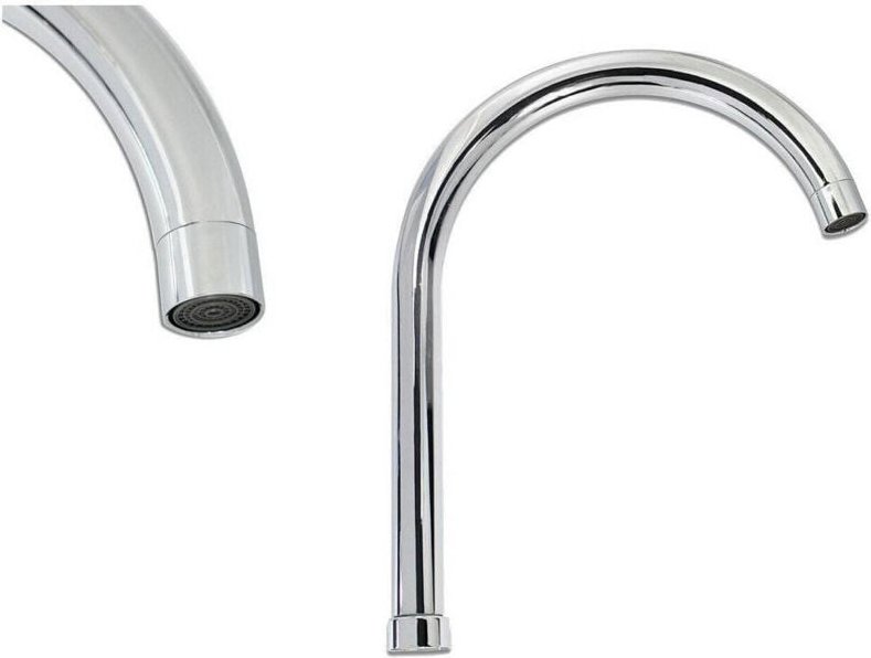 Trade Shop Traesio - Trade Shop - Ersatz-Auslauf, Mischbatterie, Küchenspüle, hoher Auslauf, Chrom, 30 cm -