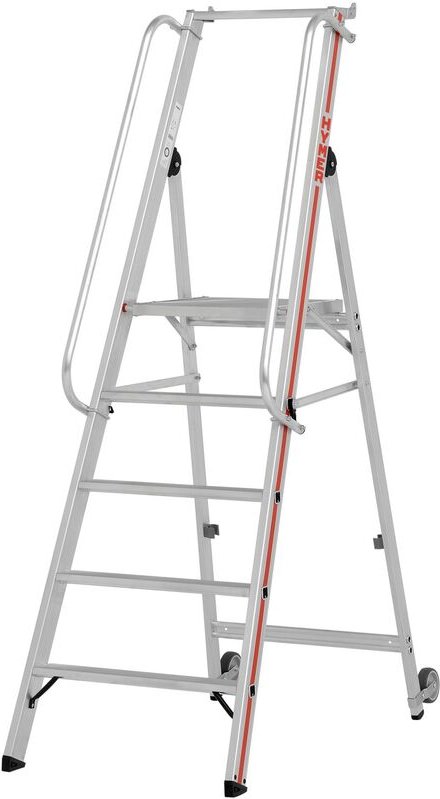 Hymer Plattformleiter mit Kipprollen und langem Handlauf 9 Stufen