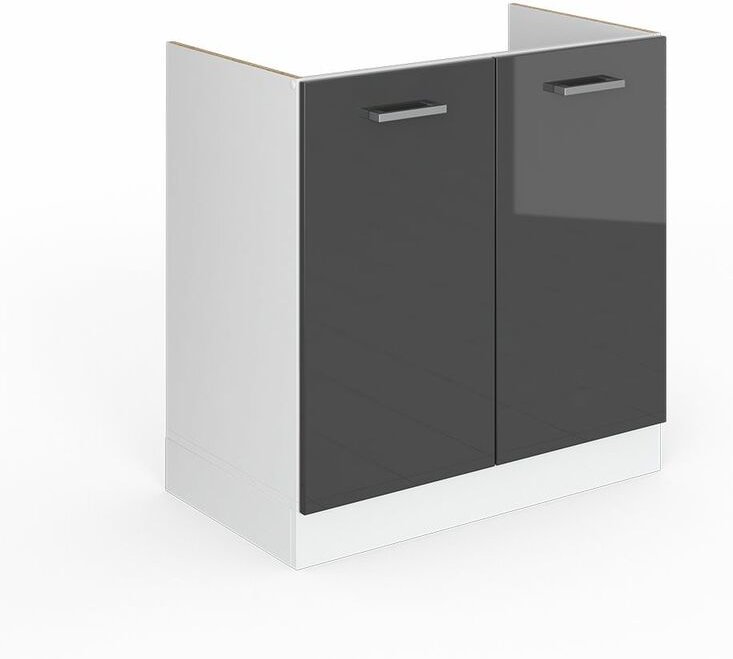 Thumbnail - Vicco - Spülenunterschrank R-Line, Anthrazit Hochglanz, 80 cm ohne Arbeitsplatte
