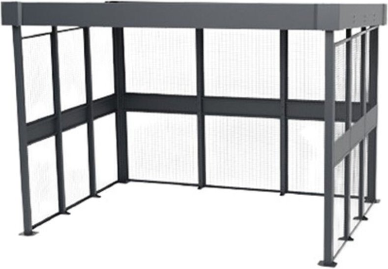 Fahrradunterstand - nächstes Element - Offene Gitterstruktur + 3 Anlehnbügel - Nur in Verbindung mit einem Startmodul ve...