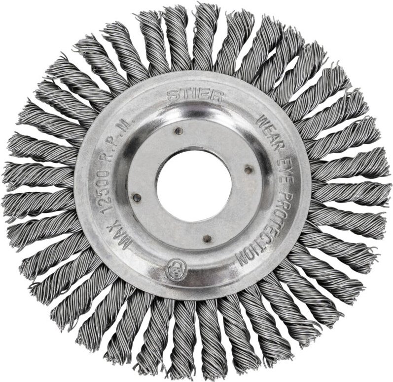 Rundbürste 115 mm für Winkelschleifer, Bohrung 22,2 mm, gezopft, Stahl, Nutzhöhe 6 mm, Drahtbürste, Winkelschleifer Bürs...