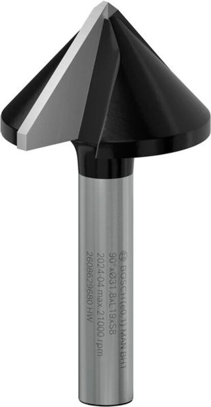 Bosch pro Spitznutfräser 90° x ø 31,8 Schaft 8 mm - 2608629680
