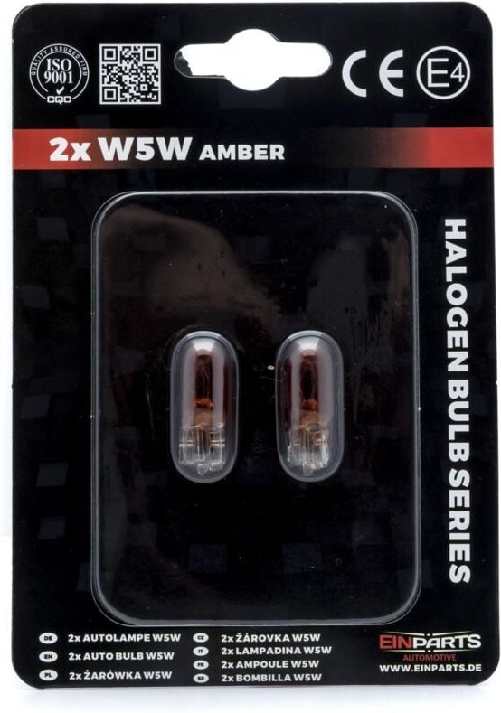 EinParts Halogenlampen W5W 12V 1700-1800K Orange 5W W2,1x9,5d, 2 Stk