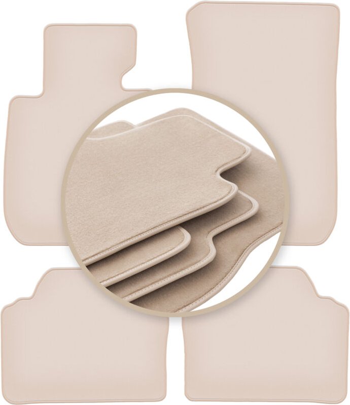 PREMIUM beige Matten für: BMW 3 E91 Kombi, Touring 2004-2011