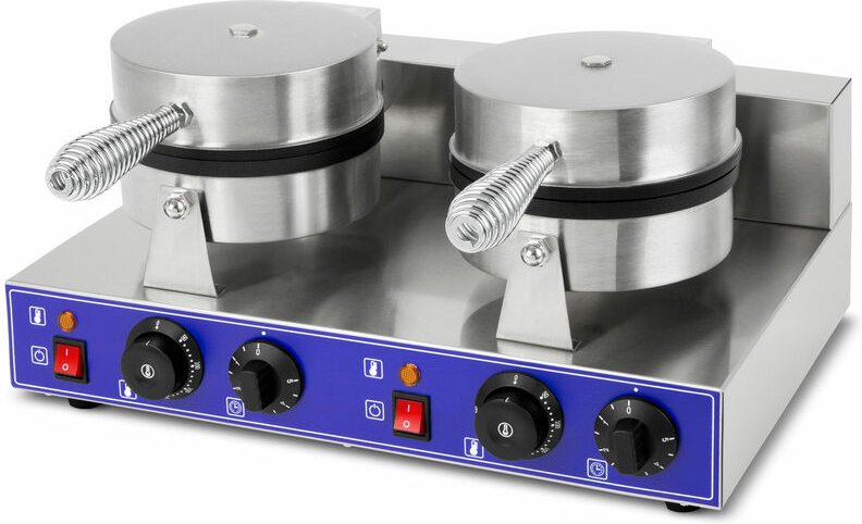 Waffeleisen Belgische Waffel Maker Doppelt Elektrisch 2000W aus Edelstahl (2x Timer 5min, 2x Temperatur 50-300 °c Stufen...