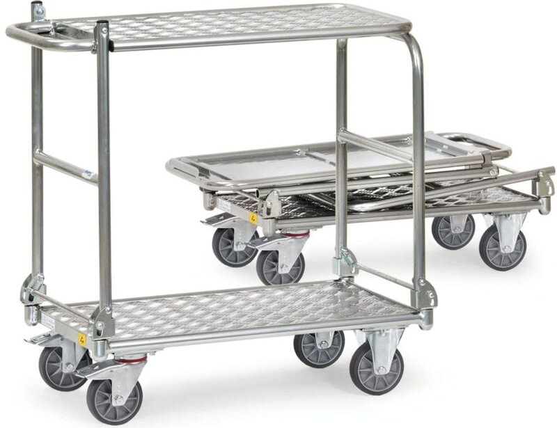 ESD-Klapp-Tischwagen -alu-, Ladefläche 720 x 450 mm - Fetra