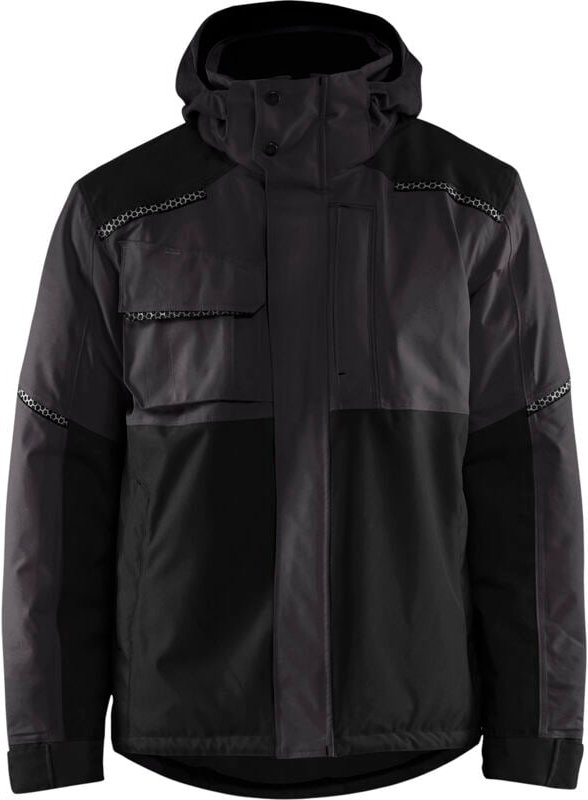 Thumbnail - Arbeitsjacke Winter Stretch 2D 4881 - Dunkelgrau/Schwarz XXL
