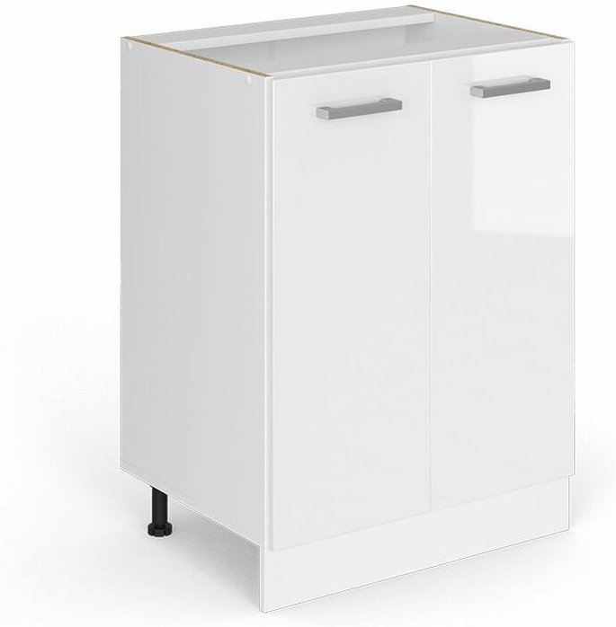 Vicco - Küchenunterschrank R-Line, Weiß Hochglanz, 60 cm ohne Arbeitsplatte