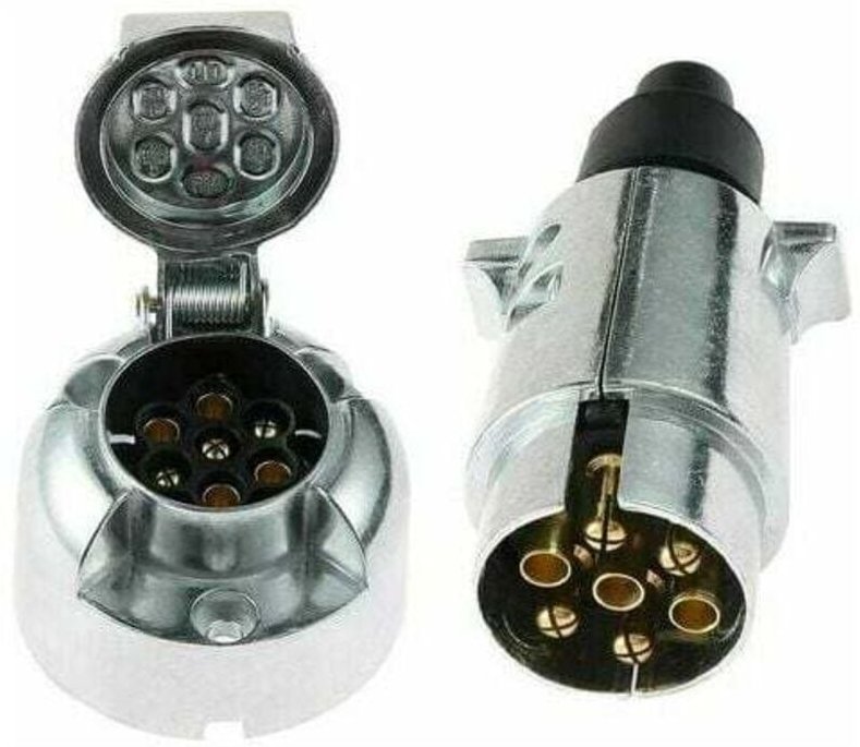 7-poliger Anhänger-Stecker aus Metall und 7-polige Anhänger-Buchse aus Metall, 12 v, 7-poliger Anhänger-Steckdosen-Adapt...