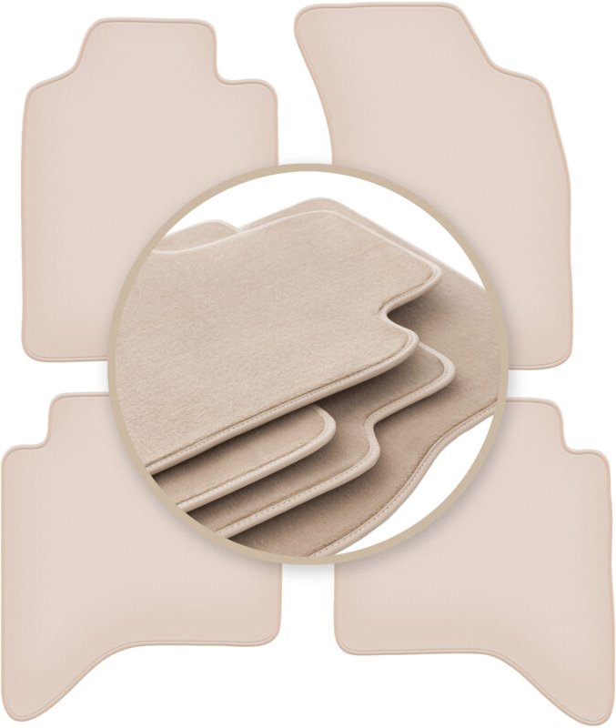 Beige PREMIUM-Matten für: Toyota Hilux VII N25 N2 Pickup 2006-2015