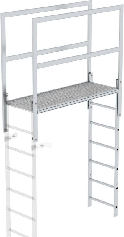 Günzburger Steigtechnik - Attika-Überstieg Aluminium blank Länge 1.600 mm - 062185