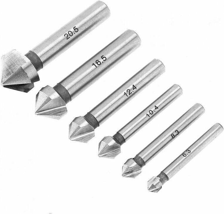 HSS 6542 90 ° Senkbohrer Spiralbohrer Zylindrischer Entgratfräser für Holz Metall PVC Maschinenwerkzeug 6,3/8,3/10,4/12,...