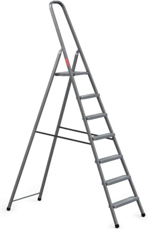 Stahlleiter 7 Stufen, für den Hausgebrauch, maximale Tragfähigkeit 125 kg