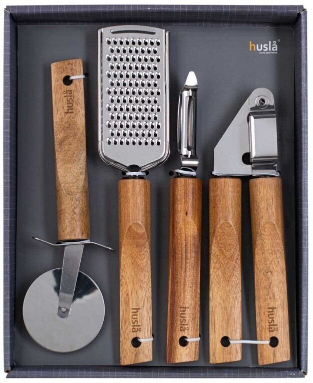 Husla Küchenutensilien-Set Holz 4 Elemente
